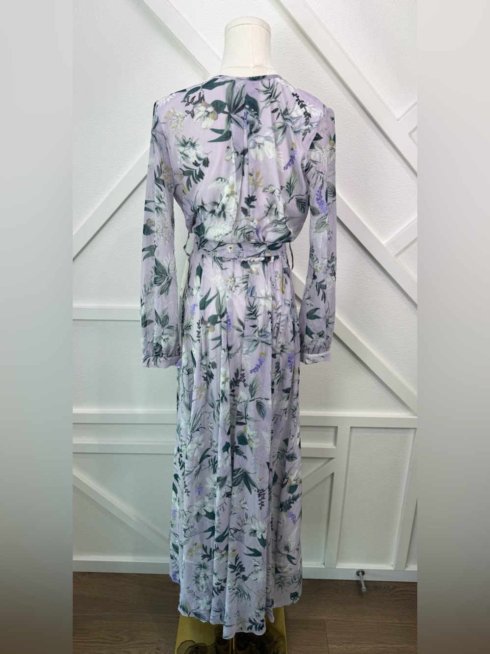 NWT Ivy City Co Lavender Fields Faux Wrap Maxi Dress Size Small Purple Floral - Picture 6 of 11